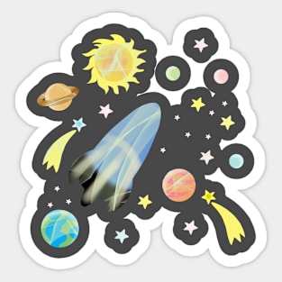 space elements, stars and planets Sticker